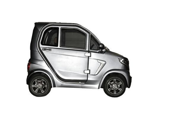 MOVE Vigorous 8 E-Kabinenroller, 45 km/h 4-rädrig, rundes Lenkrad, Silbergrau metallic