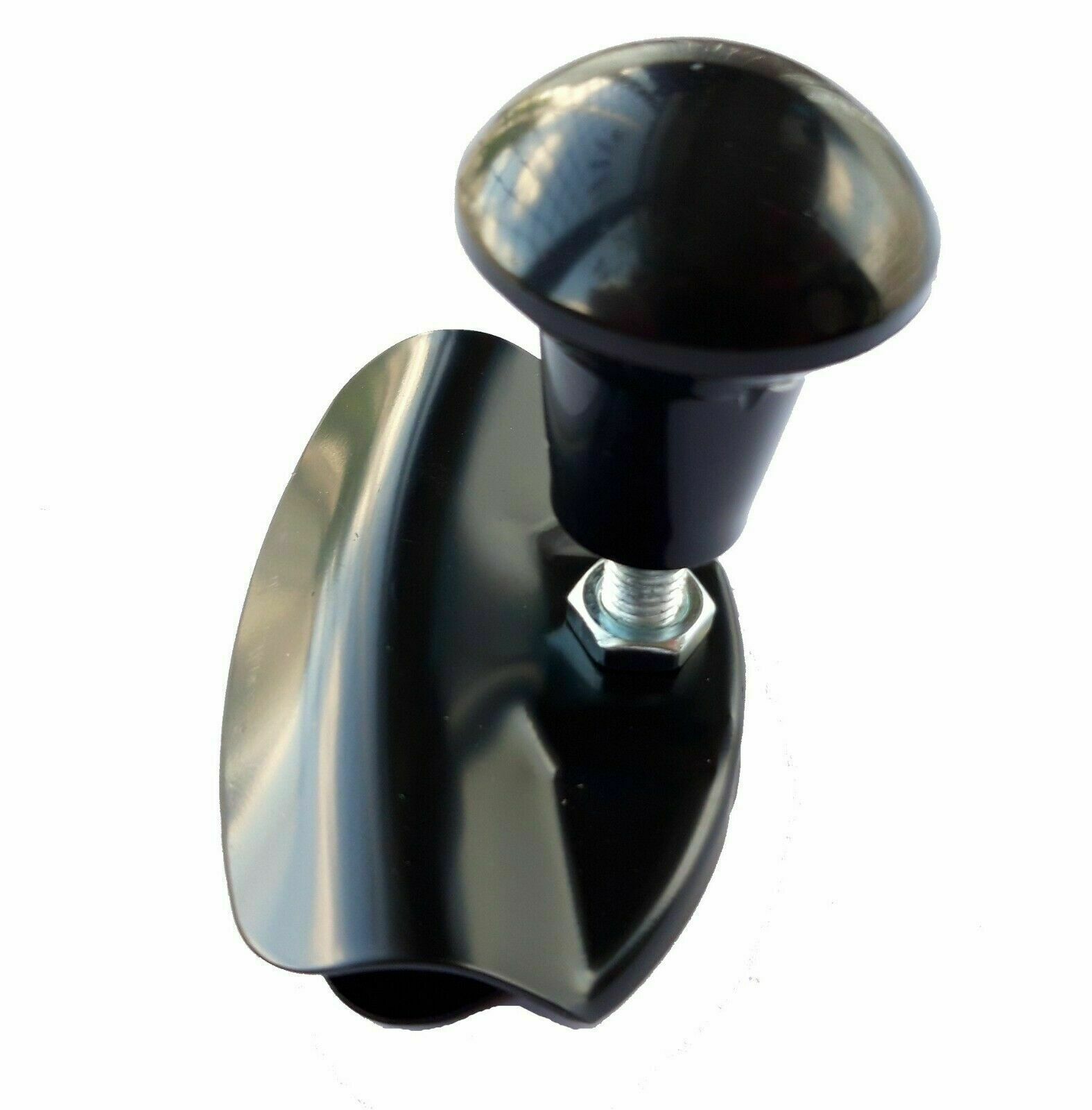 Lenkrad-Knopf, Spinner, Kugelgriff, All Ride Lenkradknopf Universal 4  Schraubenbefestigung. Die Kugel besteht aus schwarzem Kunststoff mit einer  Metallschraube im Inneren.